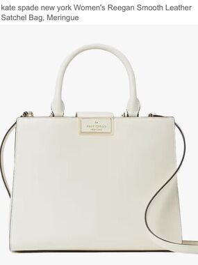 kate spade Cream Smooth Leather Satchel with Gold Hardware